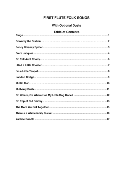 First Flute Folk Songs (with optional duets) (arr. Chris Cooke)