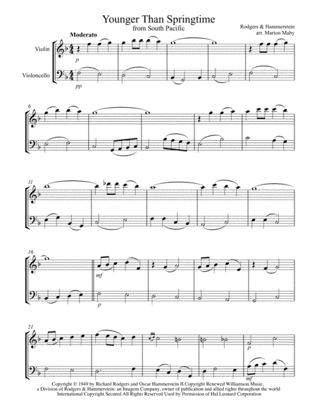 Younger Than Springtime (arr. Marion Maby)
