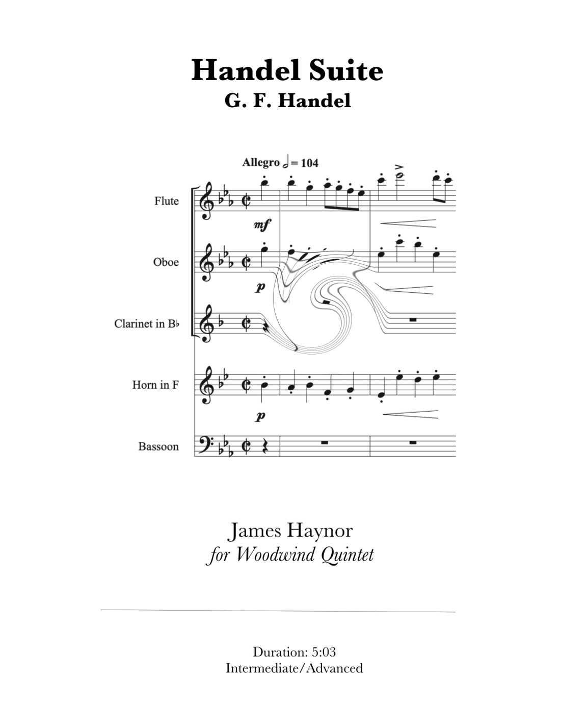 Handel Suite for Woodwind Quintet (arr. James Haynor)