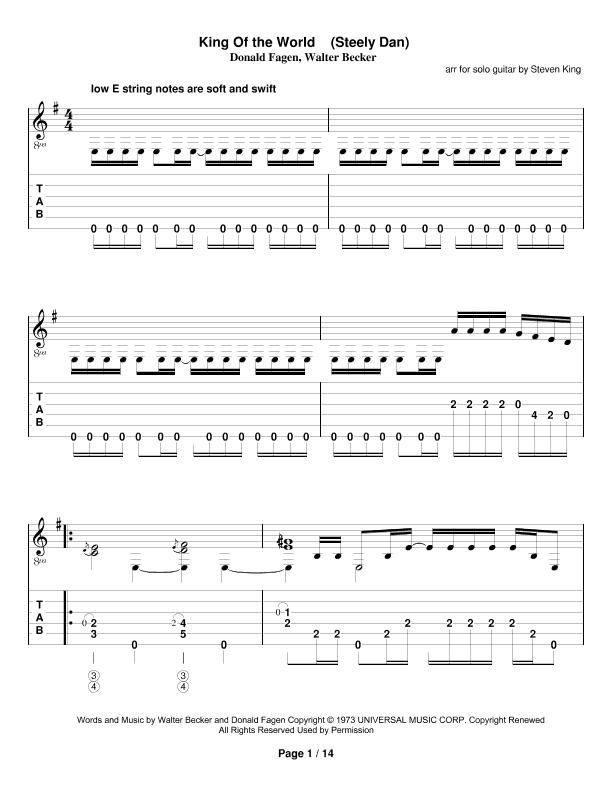 King Of The World (arr. Steven King)