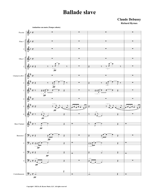 Debussy - Ballade slav (Woodwind Choir) (arr. Richard Byrnes)