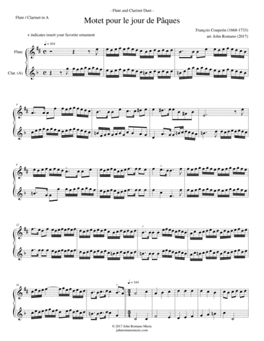 Couperin - Motet for Easter Day (Flute Clarinet Duo) (arr. John Romano)