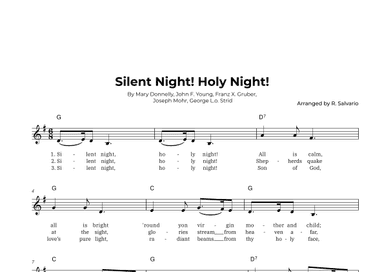 Silent Night! Holy Night! (Key of G Major) (arr. R. Salvario)