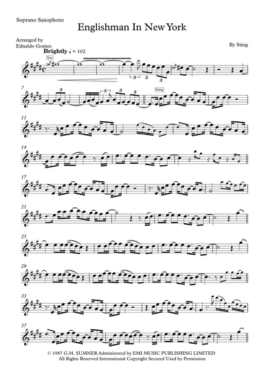 Englishman In New York (arr. Ednaldo Gomes)