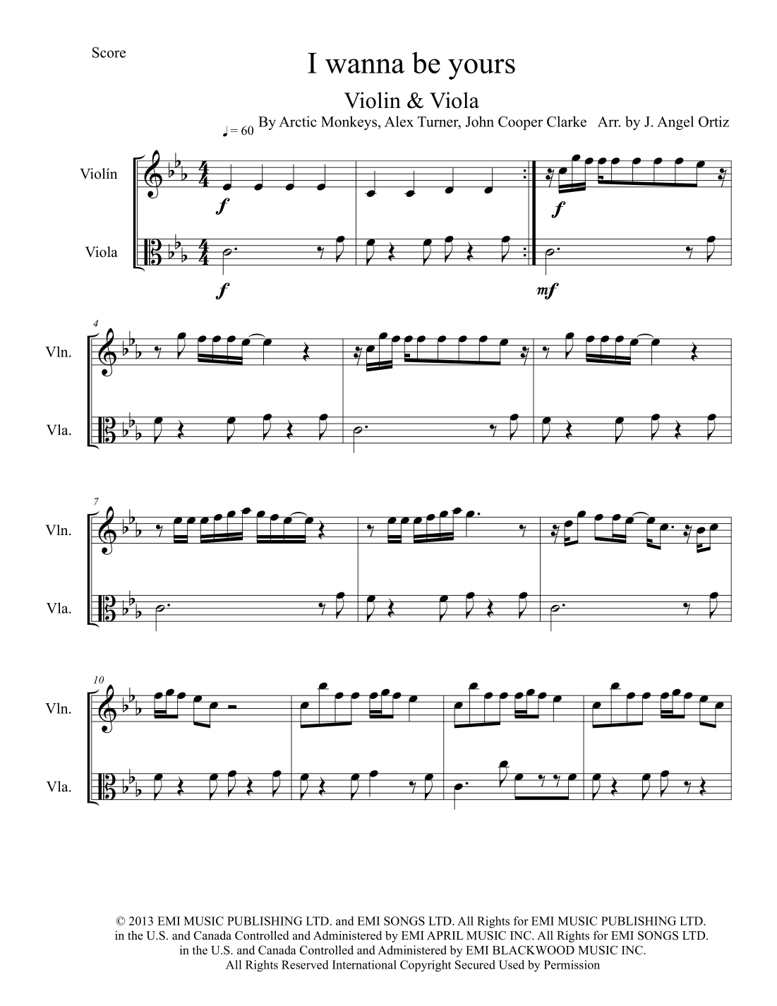 I Wanna Be Yours (arr. José angel Ortiz ramirez)