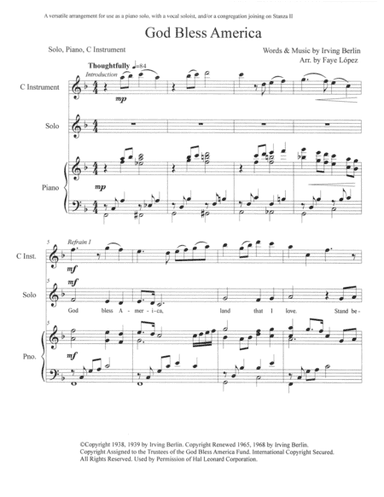 God Bless America (arr. Faye Lopez)