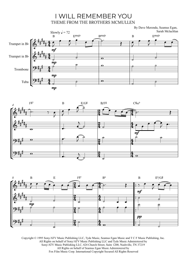 I Will Remember You (arr. Alex Nunes Rodrigues)