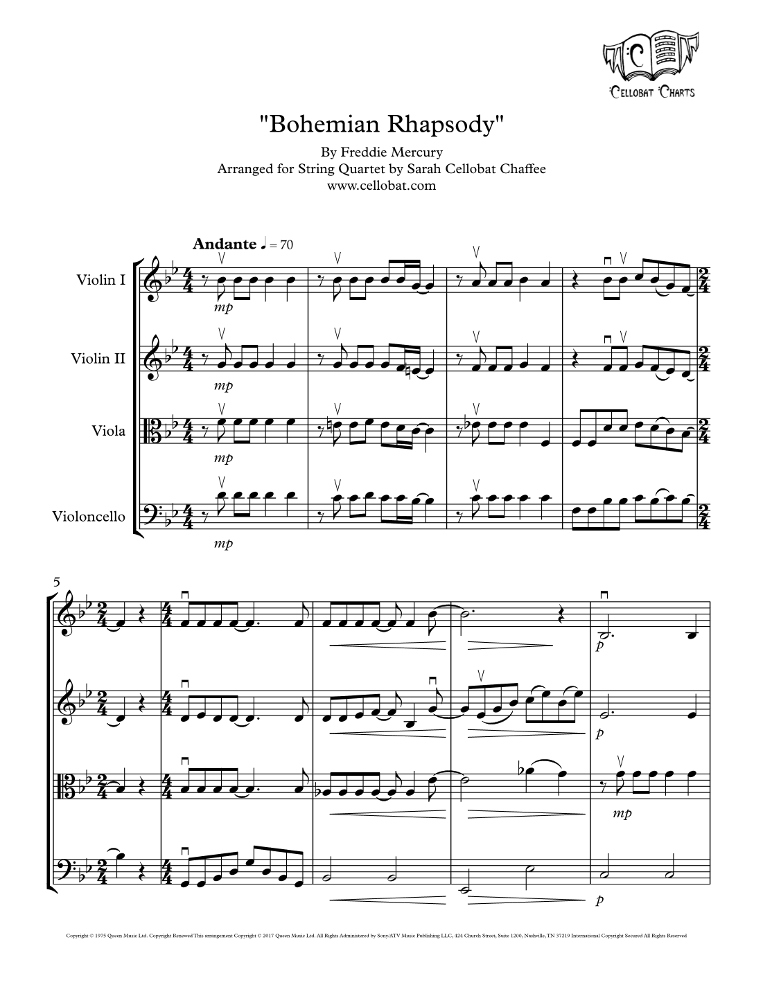 Bohemian Rhapsody (arr. Sarah Cellobat Chaffee)