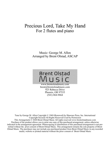 Precious Lord Take My Hand (arr. Brent Olstad, ASCAP)