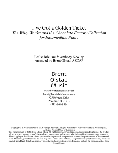 I've Got A Golden Ticket (arr. Brent Olstad, ASCAP)