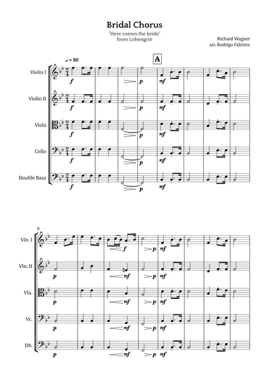 Bridal Chorus (Here Comes The Bride) (arr. Rodrigo Faleiros)