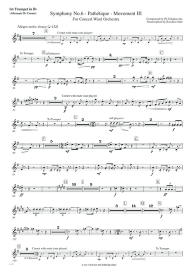Symphony No.6 Pathetique Movement III [Parts] 1st,2nd Trumpet (arr. Koichiro Sato)