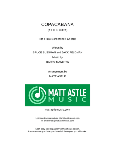 Copacabana (at The Copa) (arr. Matt Astle)