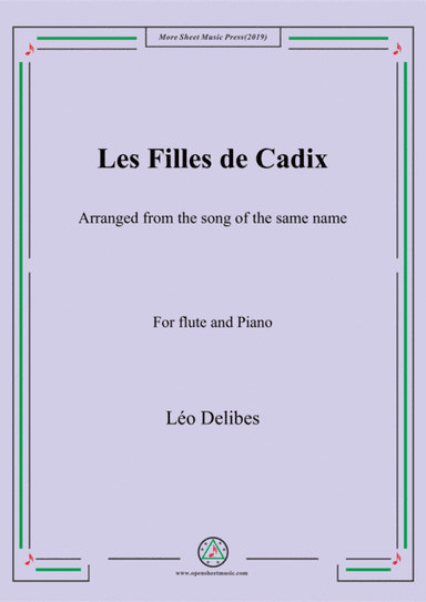 Delibes-Les filles de Cadix, for Flute and Piano (arr. MSM)