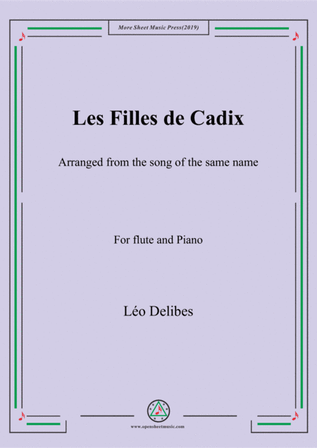 Delibes-Les filles de Cadix, for Flute and Piano (arr. MSM)