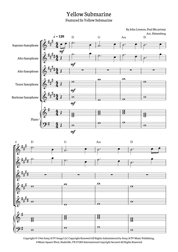 Yellow Submarine (arr. Heisenberg)
