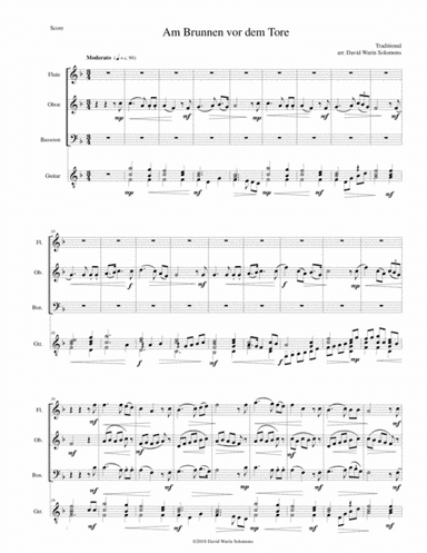 Am Brunnen vor dem Tore (At the fountain before the gate)  flute, oboe, bassoon, guitar (arr. David Warin Solomons)