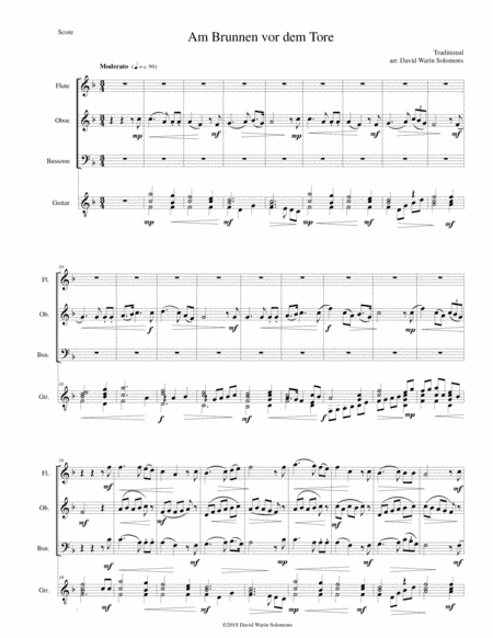 Am Brunnen vor dem Tore (At the fountain before the gate)  flute, oboe, bassoon, guitar (arr. David Warin Solomons)