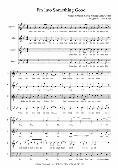 I'm Into Something Good (arr. Derek Scarr)