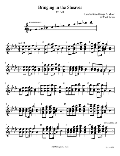 Bringing in the Sheaves - 12-bell ensemble (arr. Mark R Lewis)