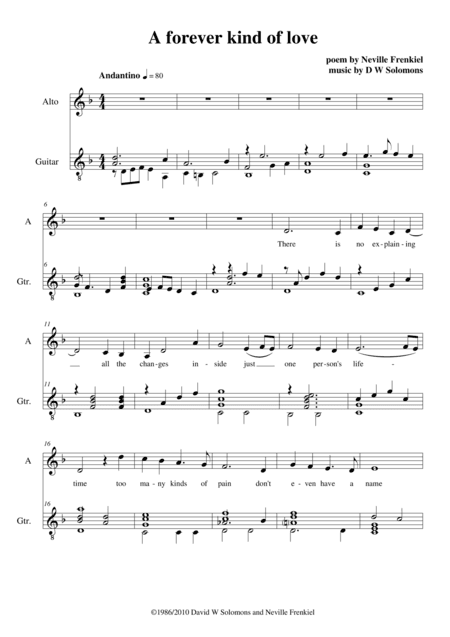 A Forever Kind of Love alto voice and guitar