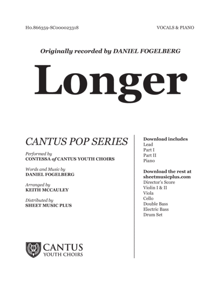 Longer (arr. Keith McCauley)