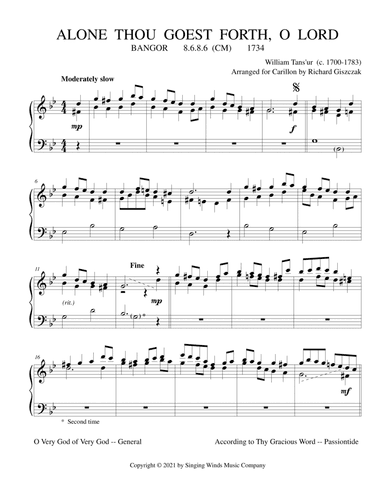 Alone Thou Goest Forth, O Lord (BANGOR) (arr. Richard Giszczak)