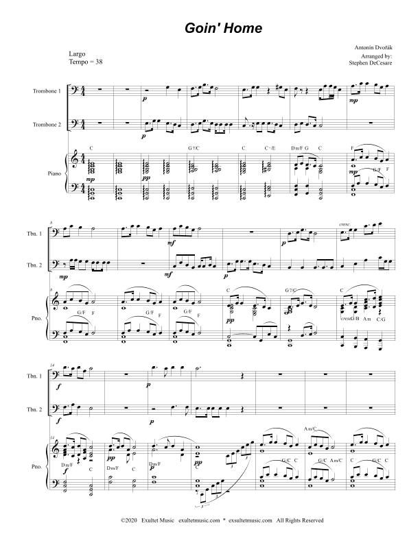 Goin' Home (Trombone Duet) (arr. Stephen DeCesare)