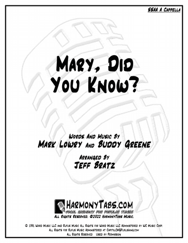 Mary, Did You Know? (arr. Jeff Bratz)