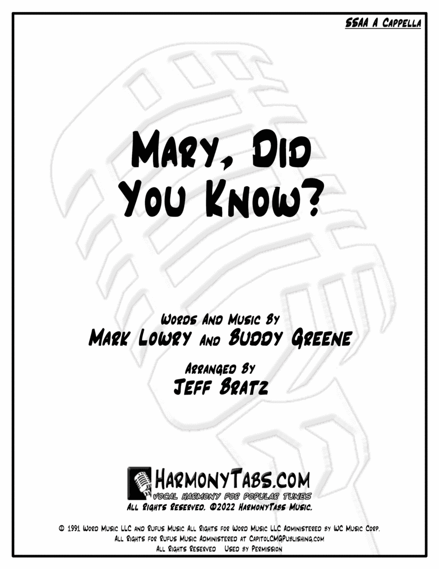 Mary, Did You Know? (arr. Jeff Bratz)