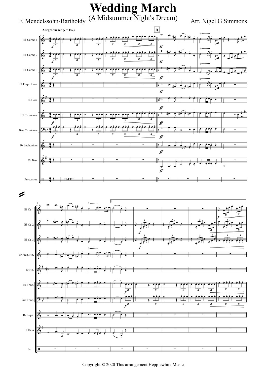 Wedding March (A Midsummer Night's Dream) (arr. Nigel Simmons)