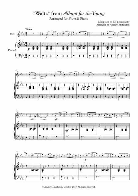 "Waltz" from Album of the Young arranged for Flute and Paino (arr. Andrew Middleton)