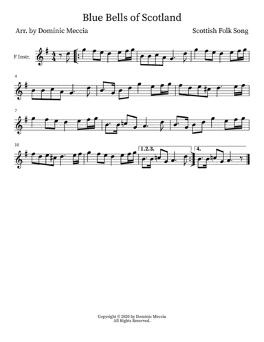 Blue Bells of Scotland (arr. Dominic Meccia)