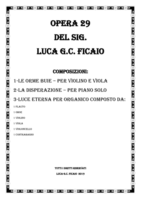 OPERA 29 - TRIO DI COMPOSIZIONI