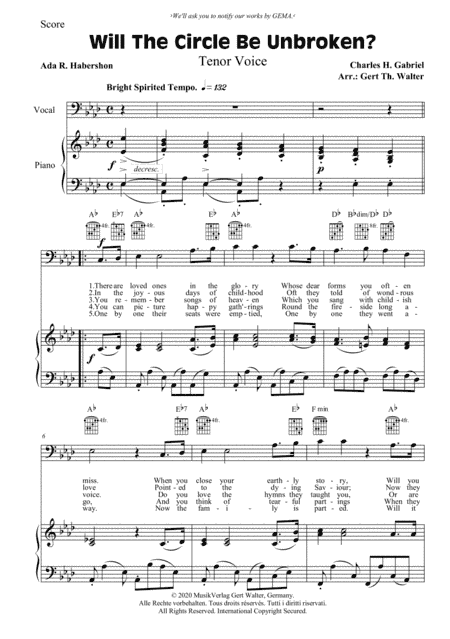 Will The Circle Be Unbroken? (arr. Gert Th. Walter)