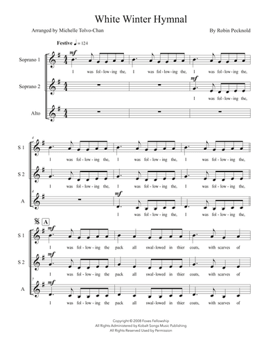 White Winter Hymnal (arr. Michelle Tolvo-Chan)