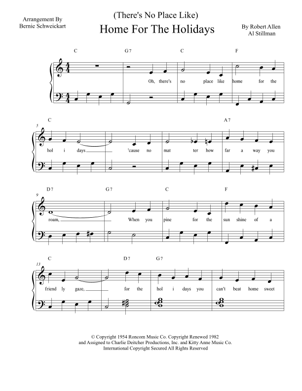 (there's No Place Like) Home For The Holidays (arr. Bernie Schweickart)
