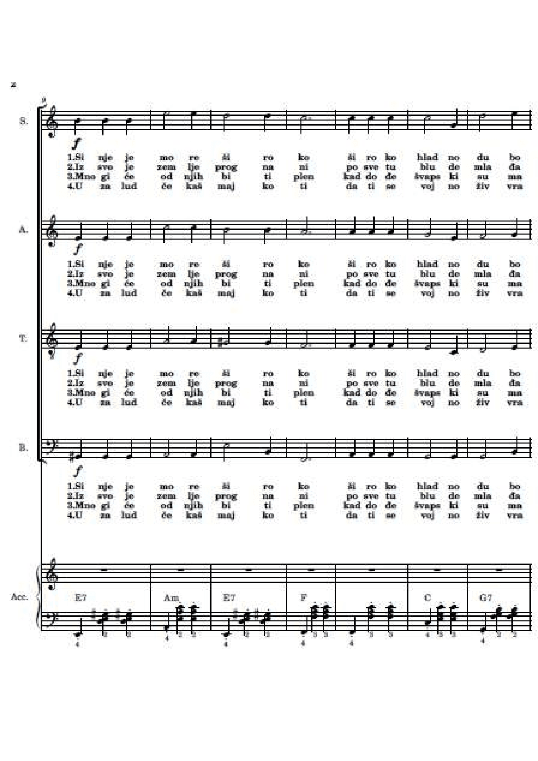 Krece se lada francuska - for SATB with accordion (arr. Zoran Radanovic)