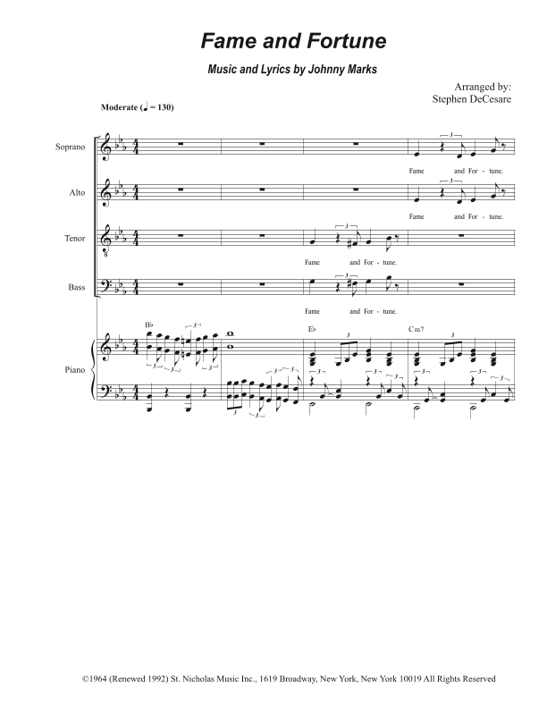Fame And Fortune (arr. Stephen DeCesare)