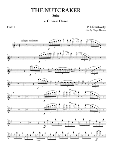 "Chinese Dance" from Nutcracker Suite for Flute Quartet (arr. Diego Marani)