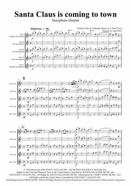 Santa Claus Is Comin' To Town (arr. Thomas Graf)