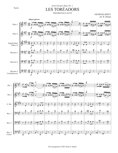 "Les Toreadors" from Carmen Suite (Double Reed Ensemble) (arr. R. Hanna)