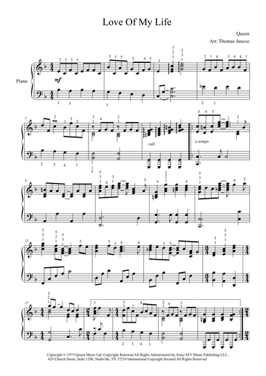 Love Of My Life (arr. Thomas Jancso)