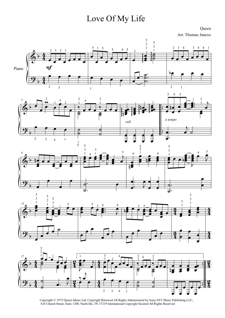 Love Of My Life (arr. Thomas Jancso)