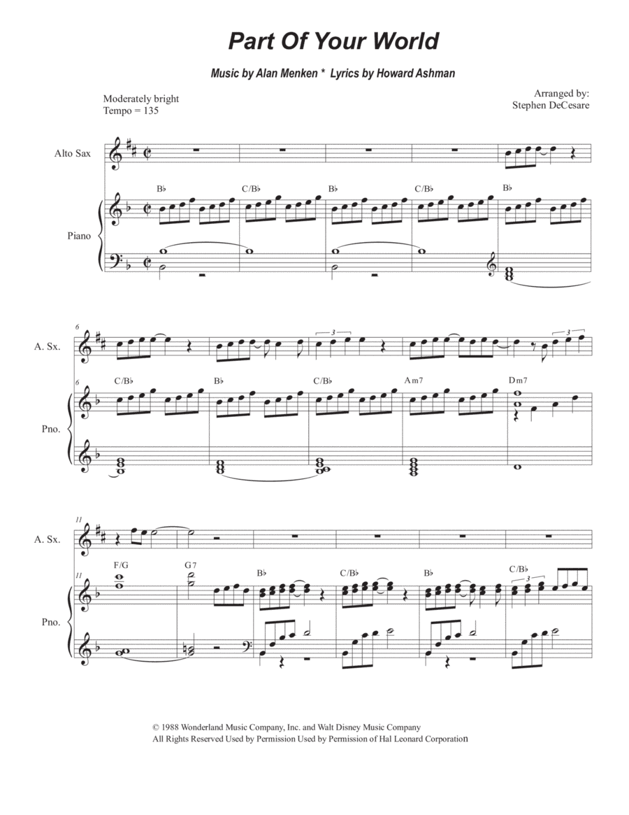 Part Of Your World (arr. Stephen DeCesare)