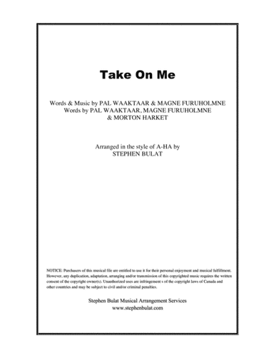 Take On Me (arr. Stephen Bulat)