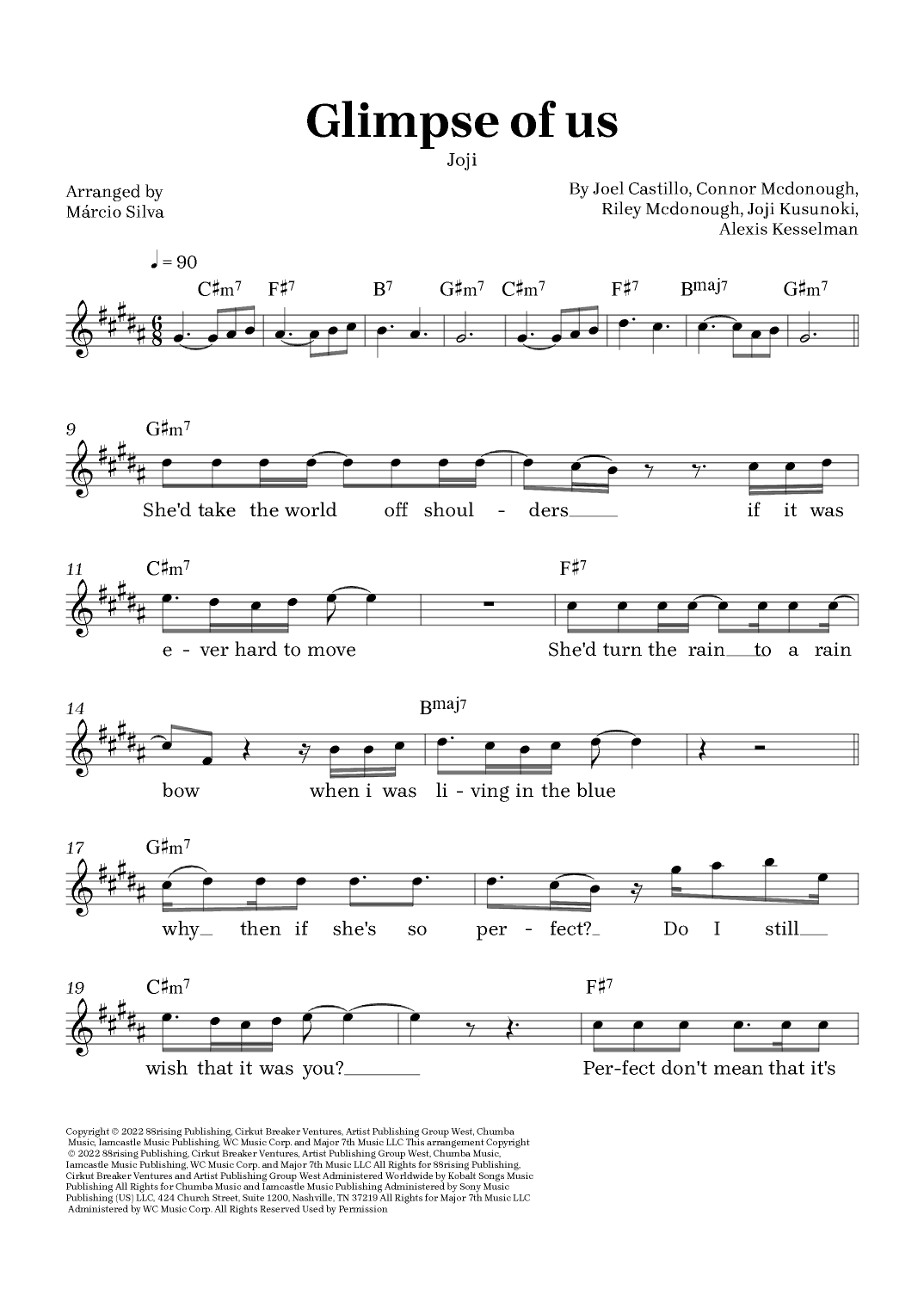 Glimpse Of Us (arr. Márcio Silva)