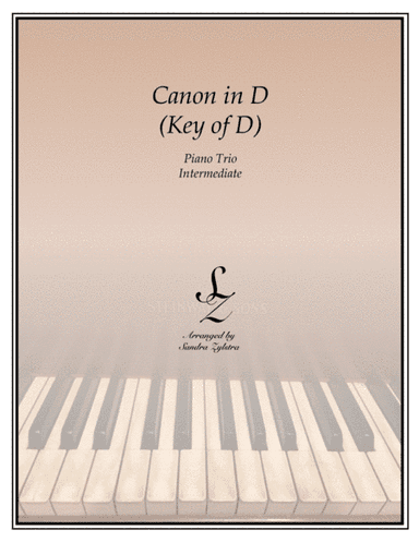 Canon In D (intermediate trio, 1 piano, 6 hands) (arr. Sandra Zylstra)