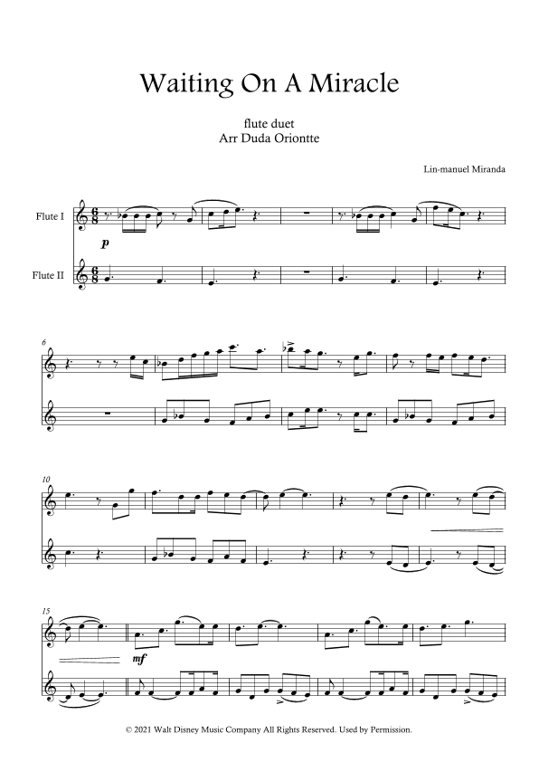Waiting On A Miracle (arr. Duda Oriontte)