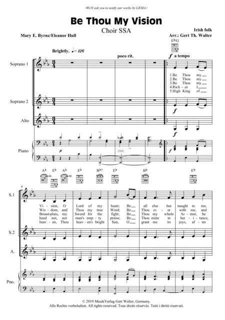 Be Thou My Vision (arr. Gert Th. Walter)
